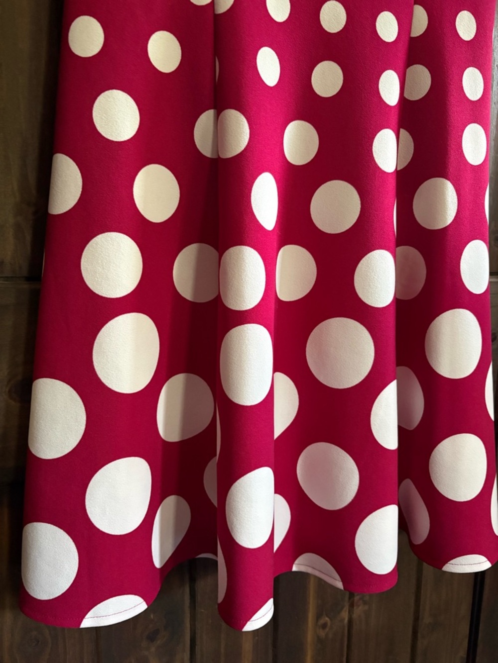 London Times Polka Dot Dress- Magenta & White- Size 8 - Picture 4 of 9